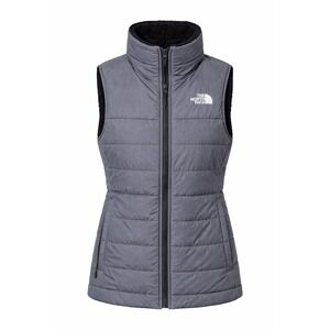 The North Face Reversible Vest Women's XS Gray Black Insulated‎ Full Zip